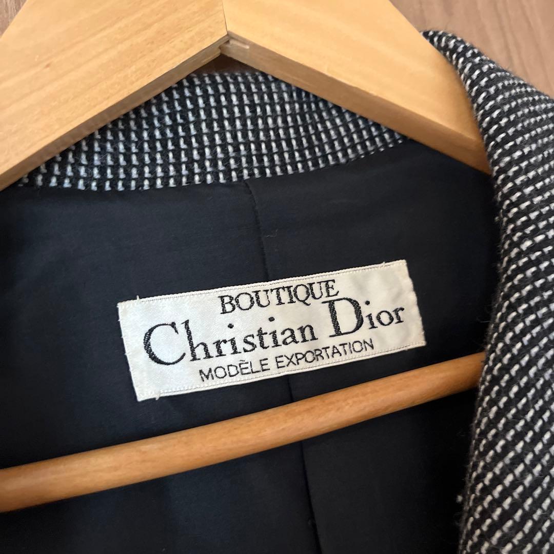 美品 Christian Dior テーラードジャケット チェック柄