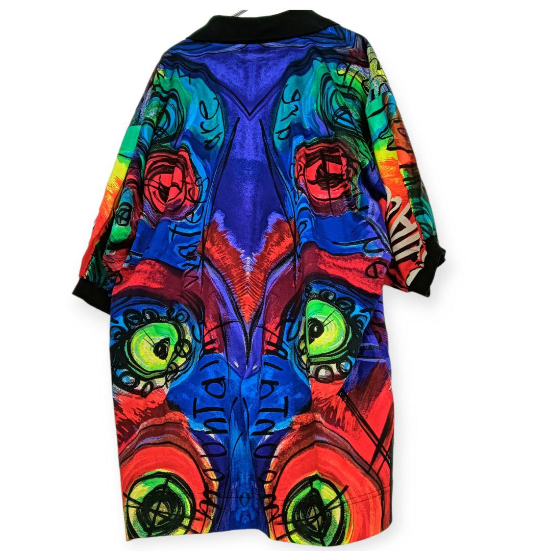 美品 VERSACE ヴェルサーチ 半袖 ポロシャツ 総柄 L 柄シャツ