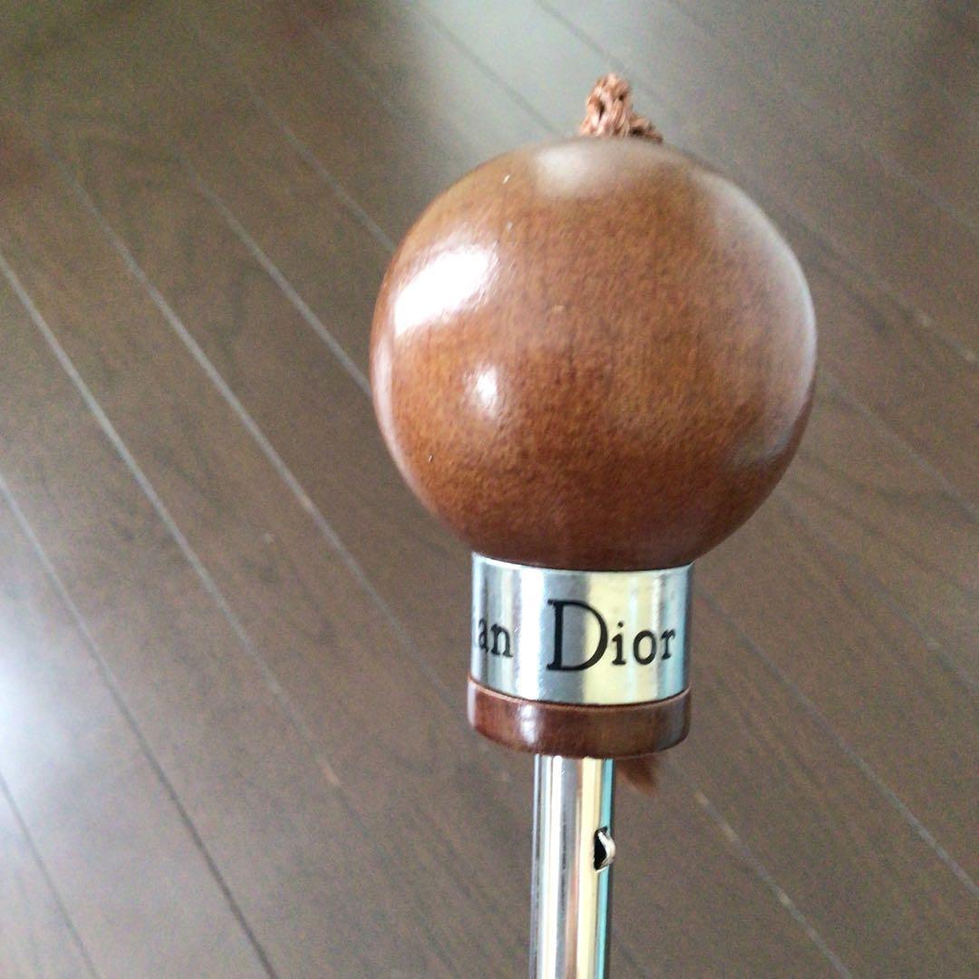 ディオール トロッター ドット柄 ケース付　折りたたみ傘 ベージュ ネイビー