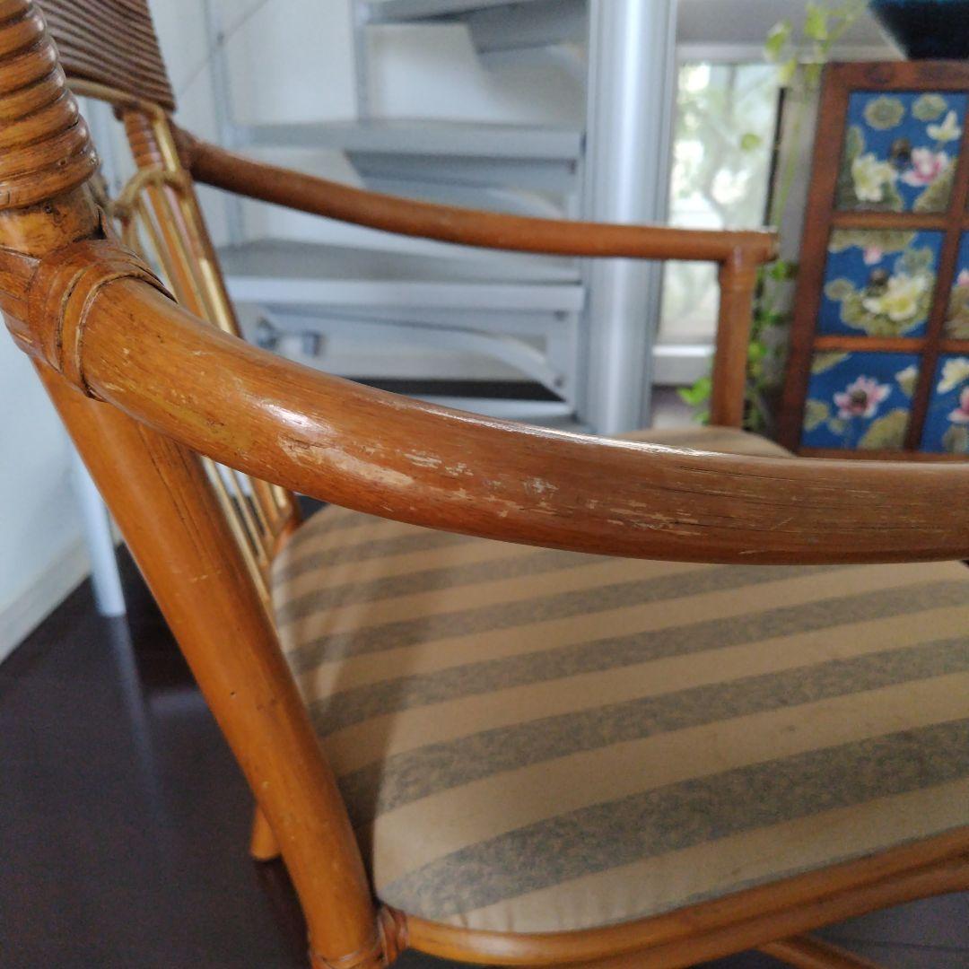 アンティーク OLIVER 海外輸入品 高級 肘付 ラタン アームチェア 一脚