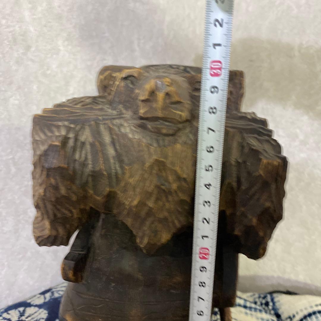 木彫　アイヌ　カムイセイクル　民芸　木彫熊