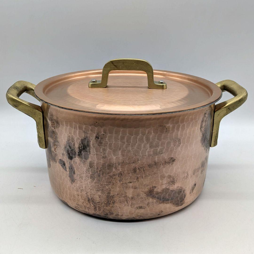 新光堂 新槌起銅器 両手鍋 二十糎 20cm 3.8l 煮物鍋 SN-11