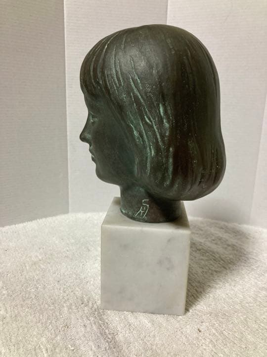 彫刻家 船越保武 少女 頭像　銅像 Y.FUNAKOSHI