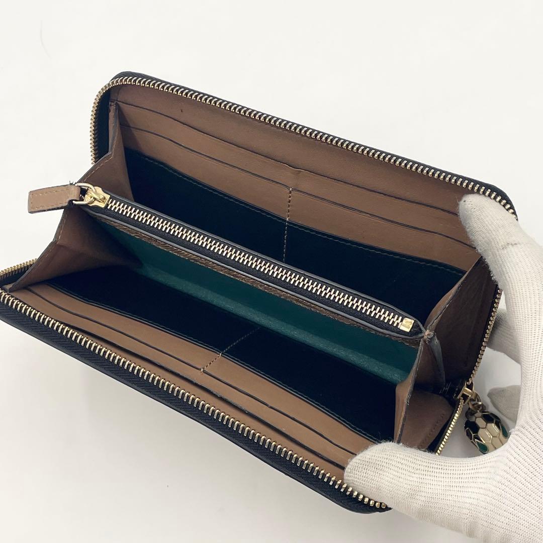 BVLGARIブルガリ 長財布 ラウンドジップ セルペンティ×パイソン スネーク