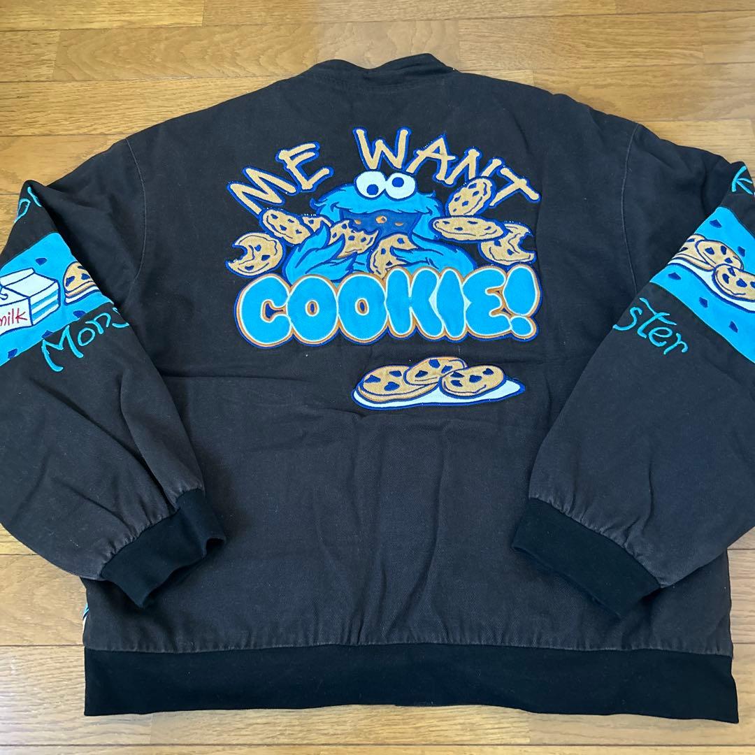 クッキーモンスター　セサミストリート ブルゾン MA-1 古着　ジャケット