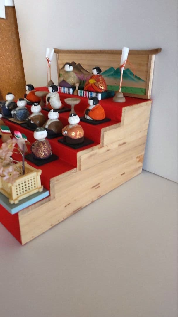 【昭和レトロ】風月雛　雛人形　豆雛　木目込み十五人飾り