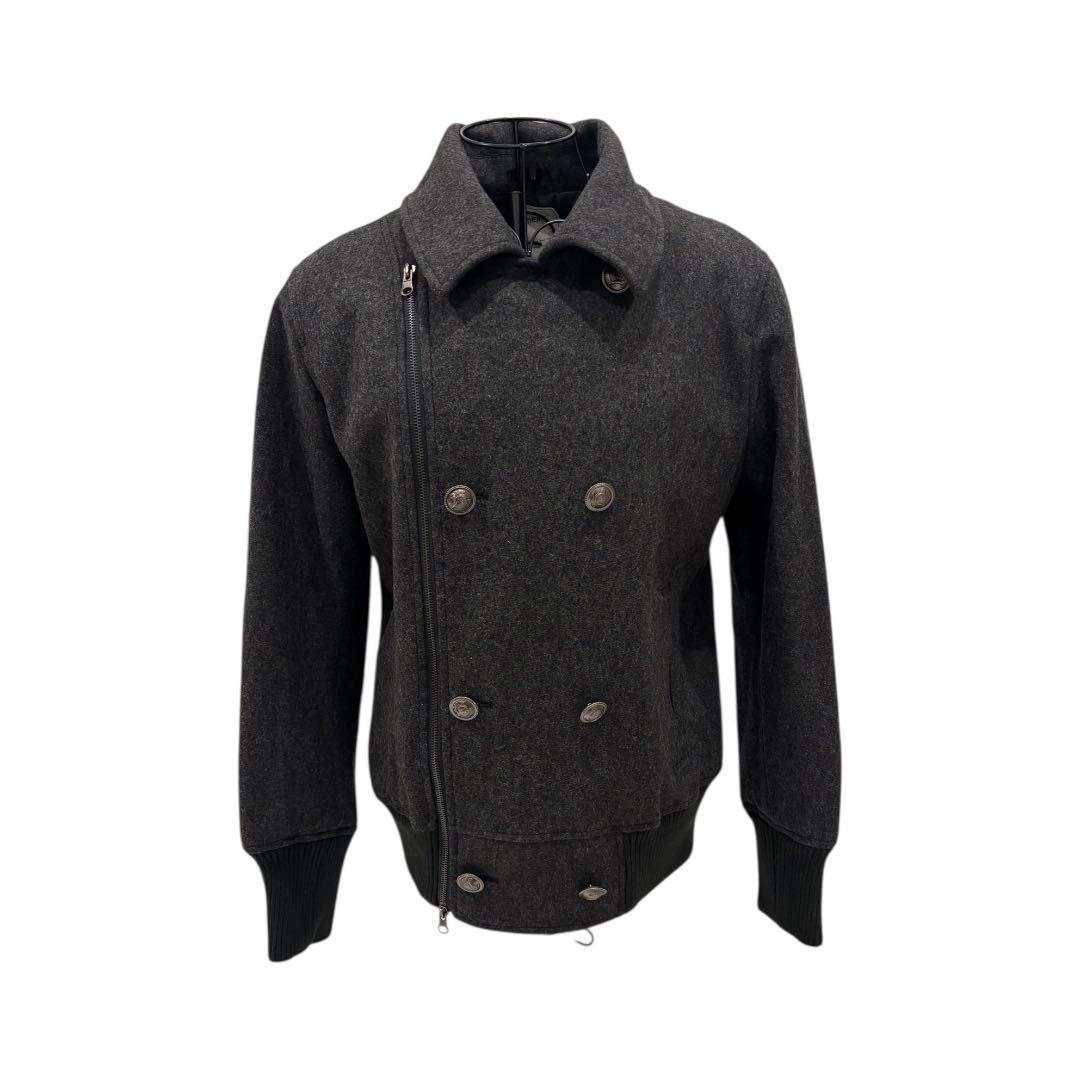 ナポレオンジャケット Pコート ウール グレー Lサイズ モード お兄系 y2k