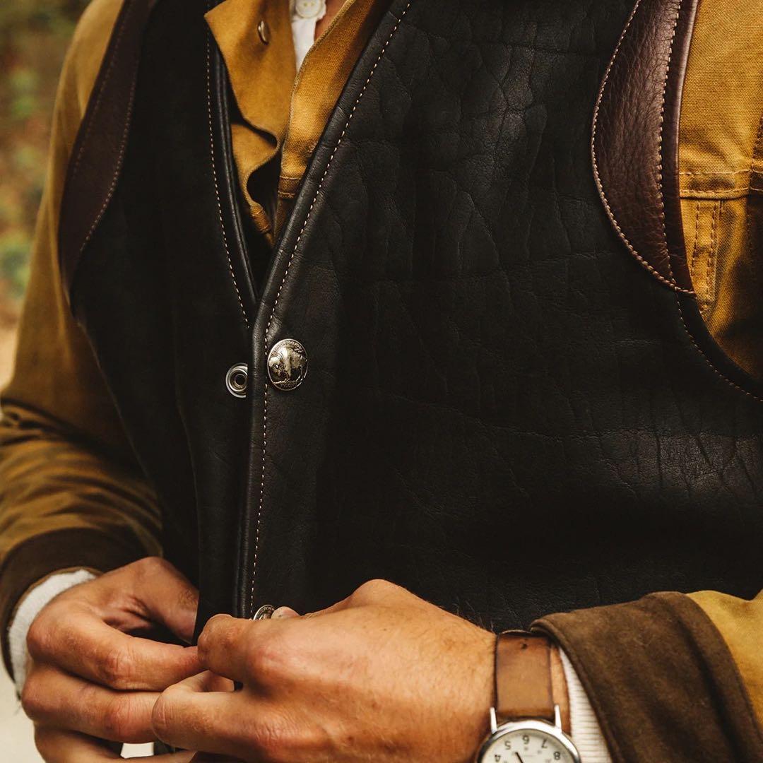 美品 CORONADO LEATHER コロナドレザー　USA ベスト バイソン