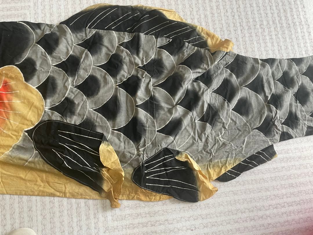 大きい昭和ビンテージ鯉のぼり真鯉と緋鯉セット　レトロ