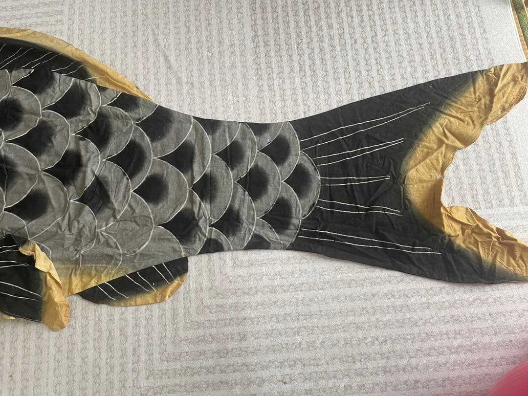 大きい昭和ビンテージ鯉のぼり真鯉と緋鯉セット　レトロ