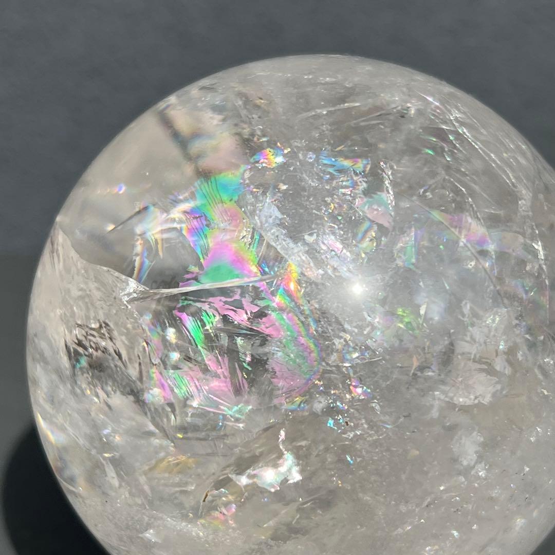 ✳️極品✨美煌なレインボーと透明度‼️ハイクオリティ✨レインボー 水晶 丸玉 天然石