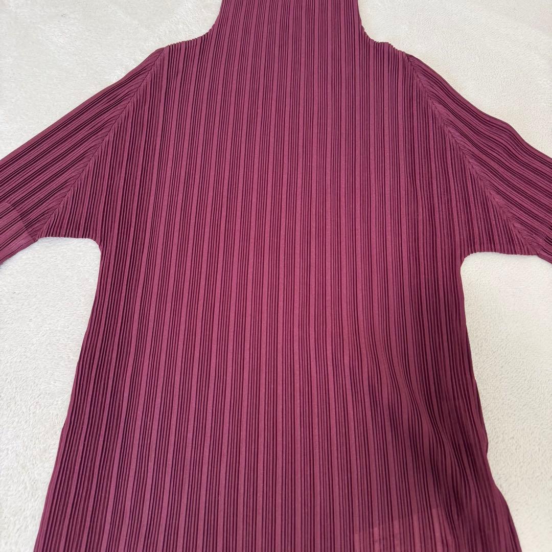 新品✨PLEATS PLEASE プリーツ　長袖　パープル　ハイネック　トップス
