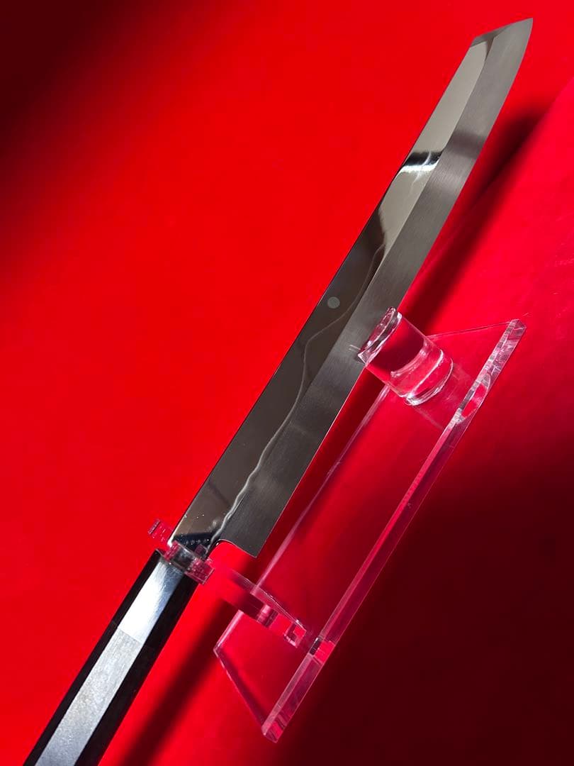 01511 包丁　剣型切付　尺一　水本焼　富士山満浮紋　白鋼　切味抜群　未使用品