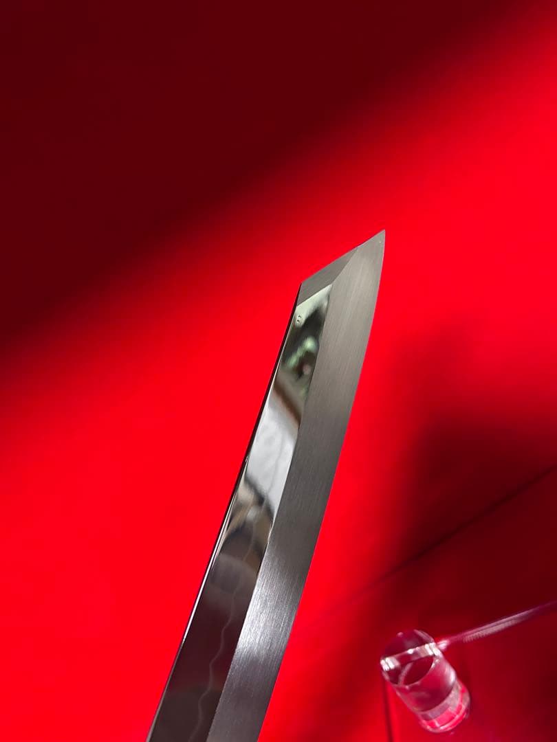 01511 包丁　剣型切付　尺一　水本焼　富士山満浮紋　白鋼　切味抜群　未使用品