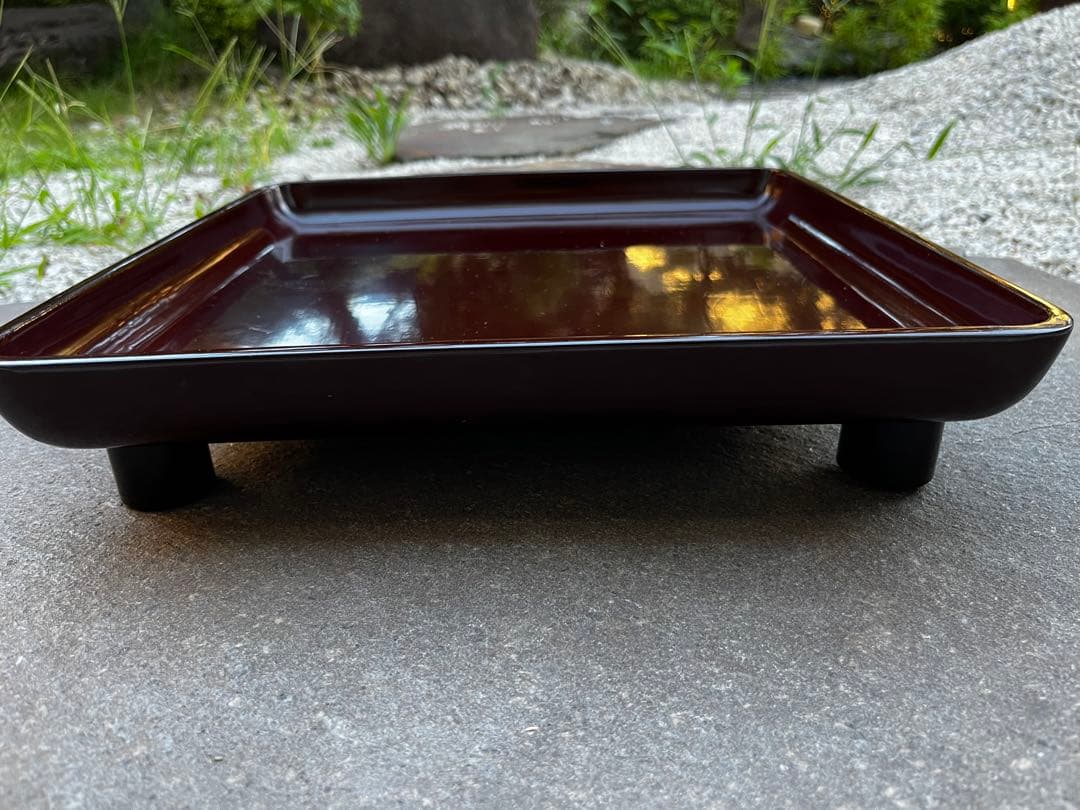 懐石膳　艶赤茶　漆塗　お膳　御膳台　脚付膳　脚付お膳　骨董品　アンティーク　②