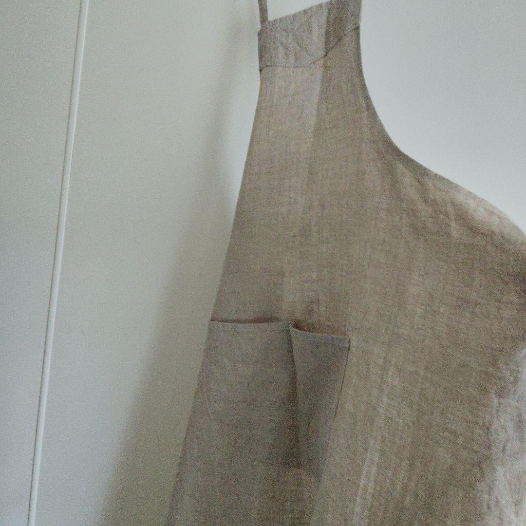 エプロン　麻100%　LIBECOリベコ　ベルギー製 未使用