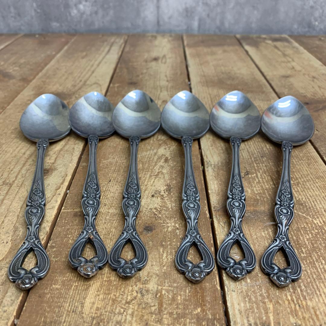 E-壁 【豪華21点セット】アンティーク調 カトラリーセット 彫刻装飾 シルバー