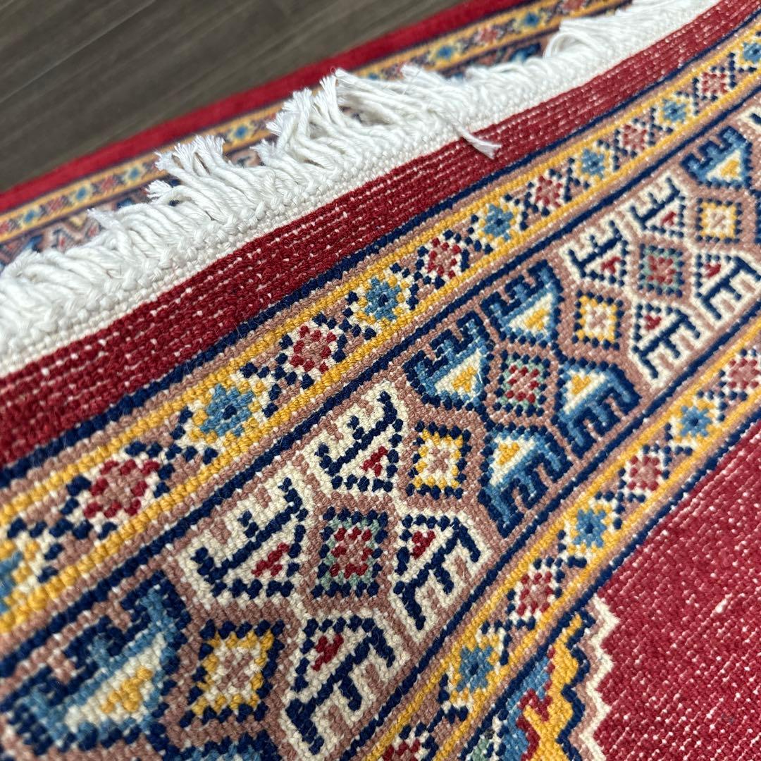 166x96幾何学模様のウールラグ 手織り絨毯パキスタン絨毯