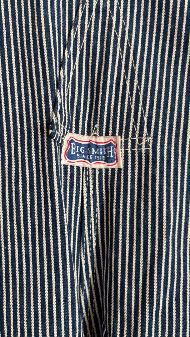 商品名：古着 70年代 ビッグスミス ヒッコリーストライプ オーバーオール