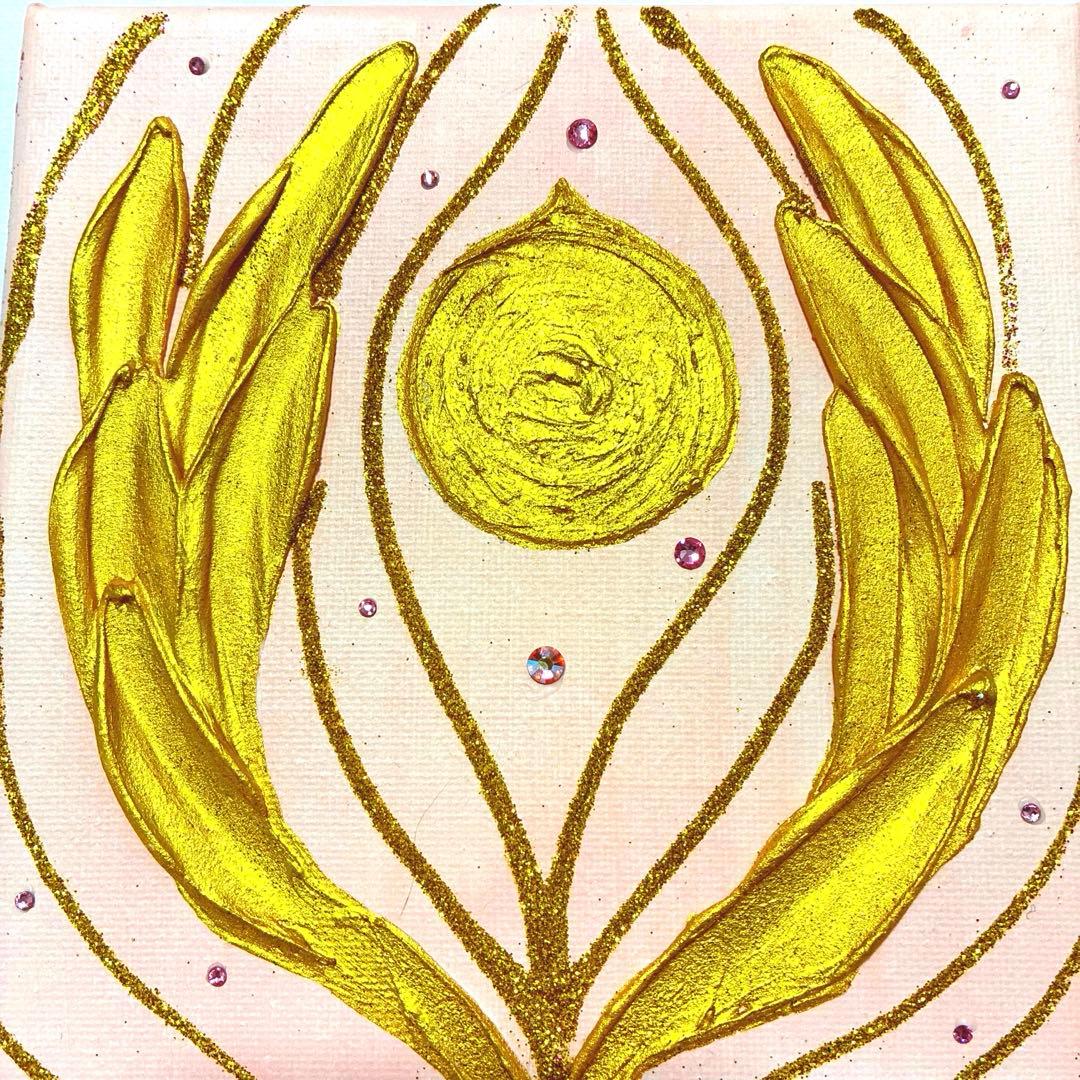 開運絵画　龍神様　宝珠　観音様の手　金箔　祈願成就　金箔