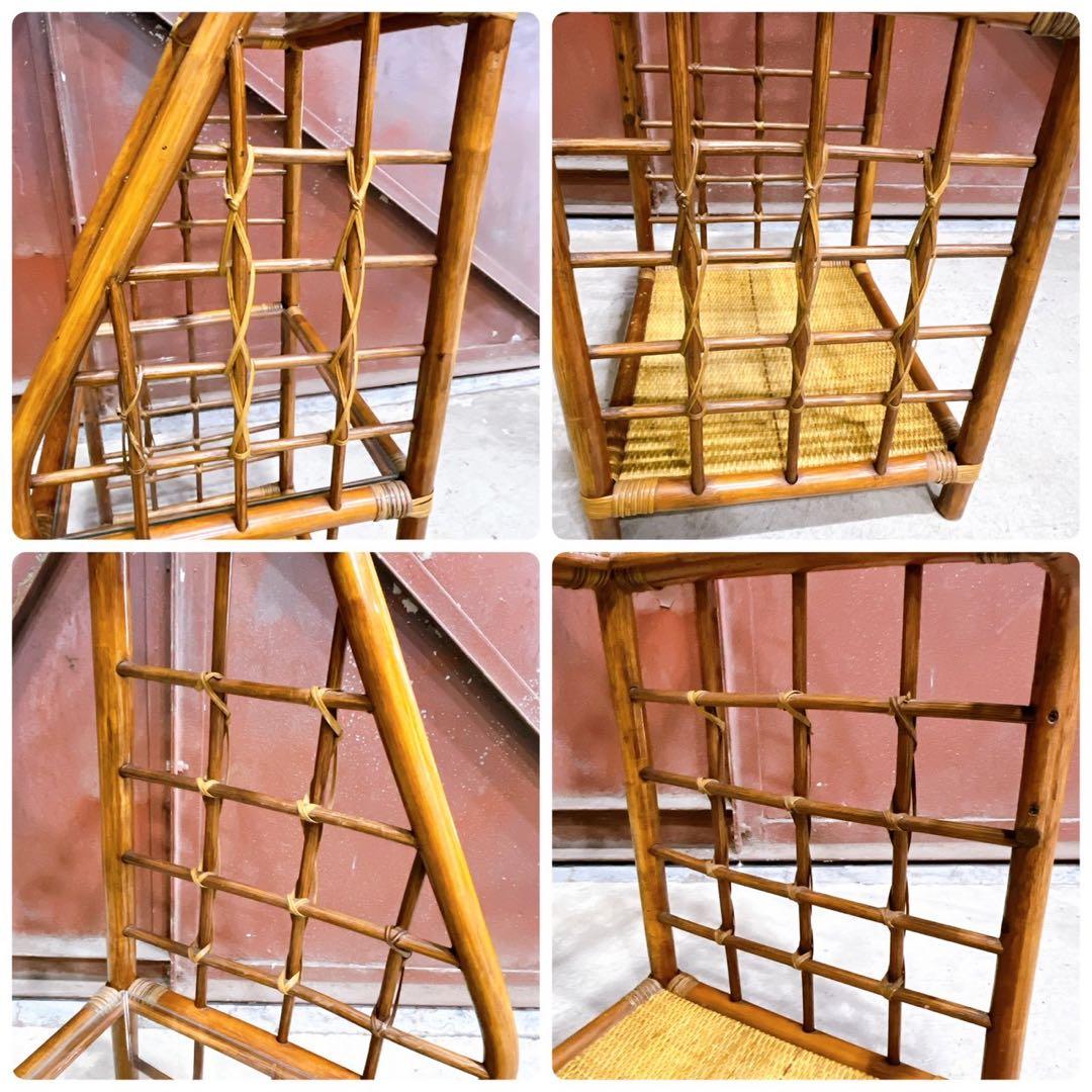 ヴィンテージ ラタン製 三段ラック