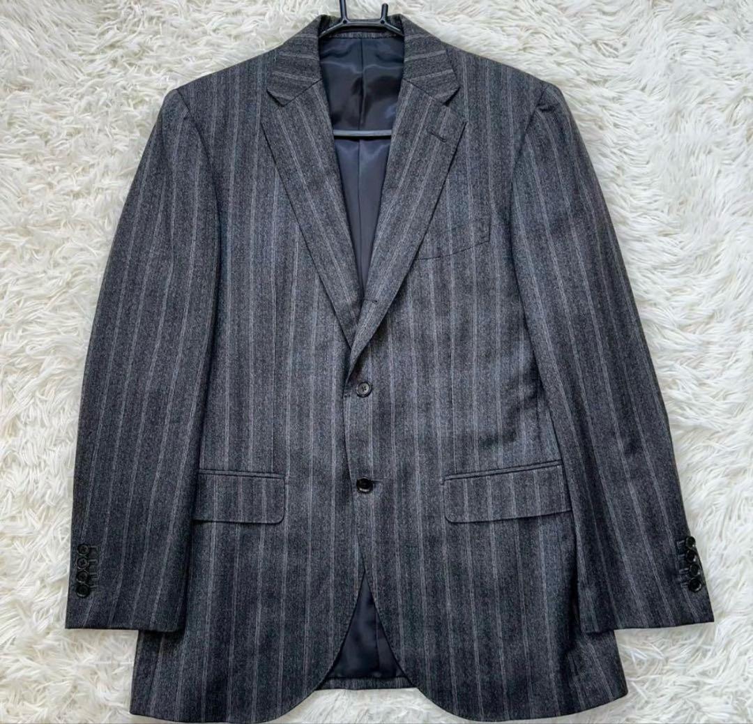 SHIPS 高級生地ゼニア ストライプ スーツ 総裏 本切羽 48 L