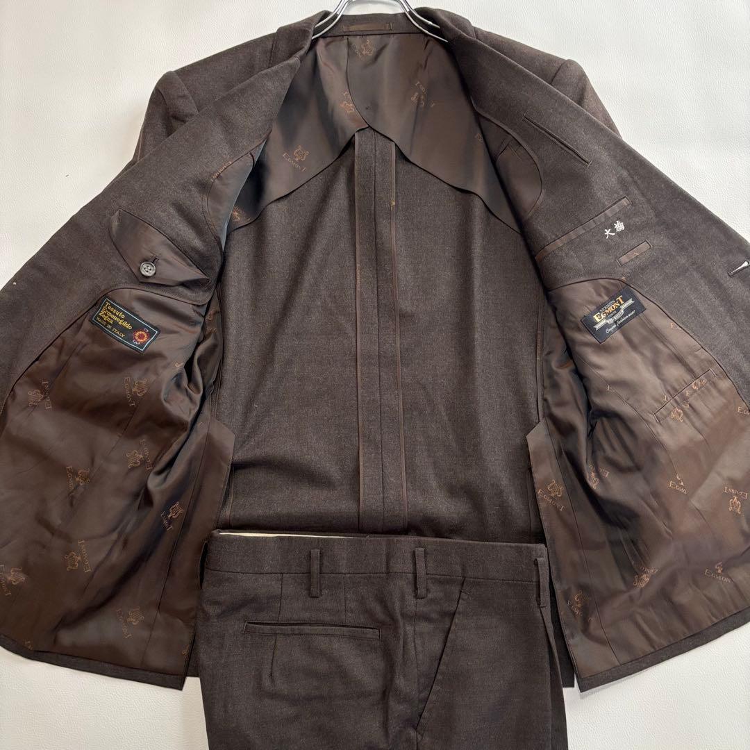 エルメネジルドゼニア ブラウン スーツ セットアップ Mサイズ 背抜き