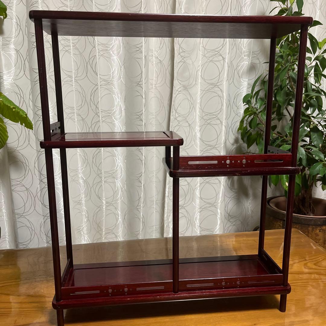 飾り棚　茶棚　違い棚　盆栽棚　飾り台　木製　和風