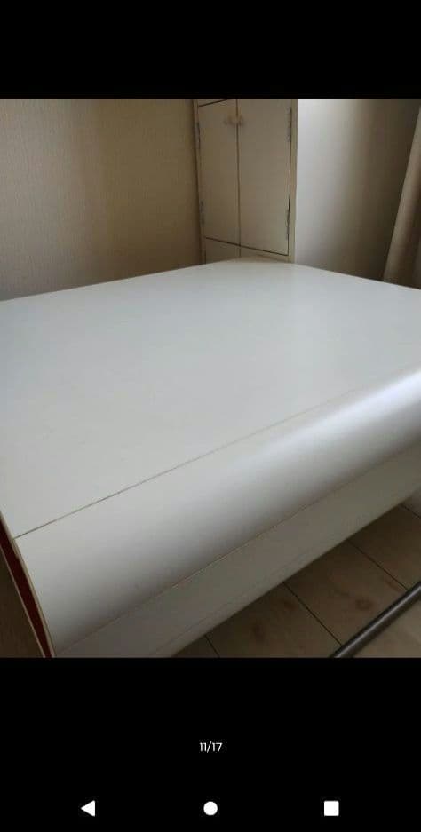 Francfranc シンプルセンターテーブル ホワイト/レッド