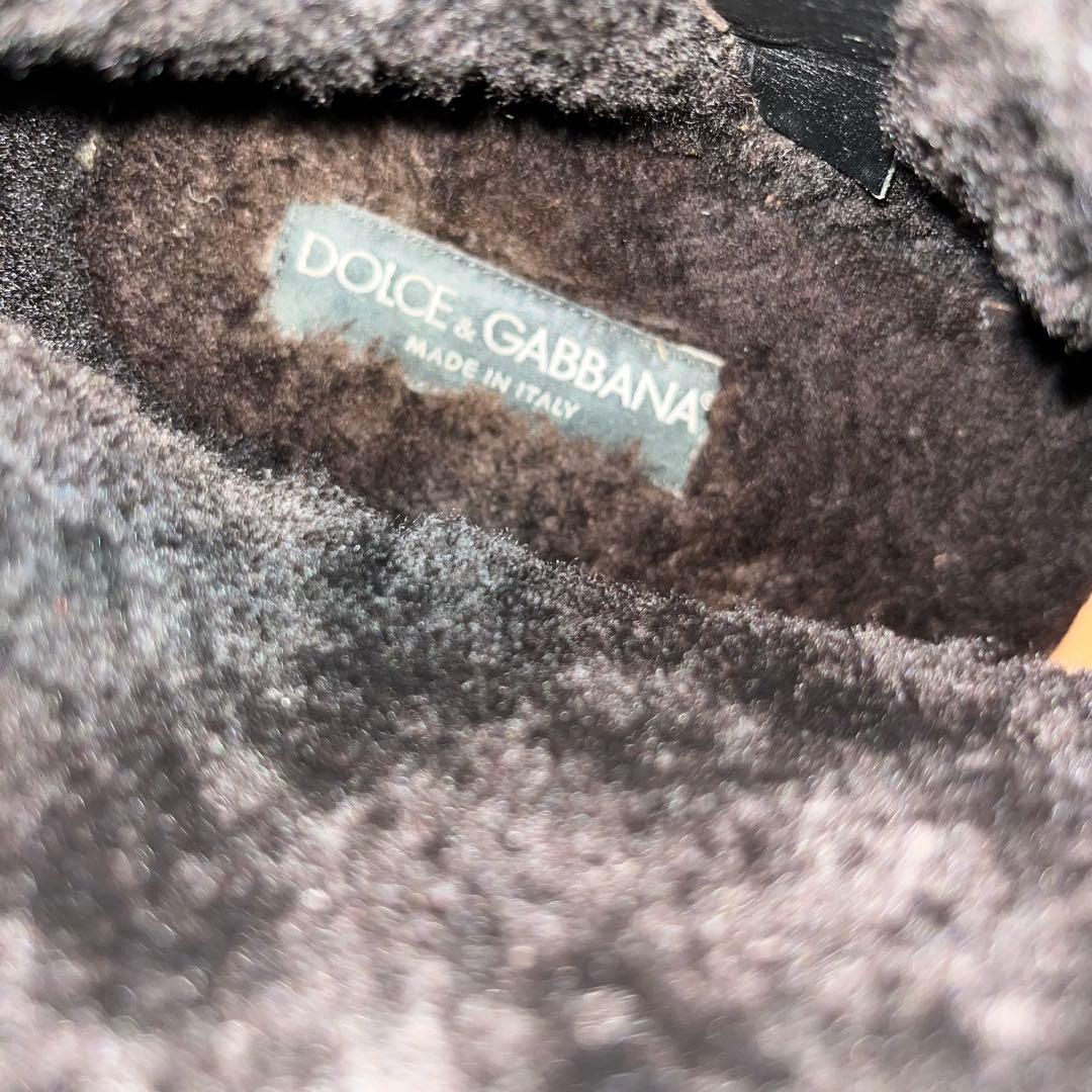 おっすおらクリリン D&G ドルガバ レザー　ムートン　ブーツ 8.5 黒