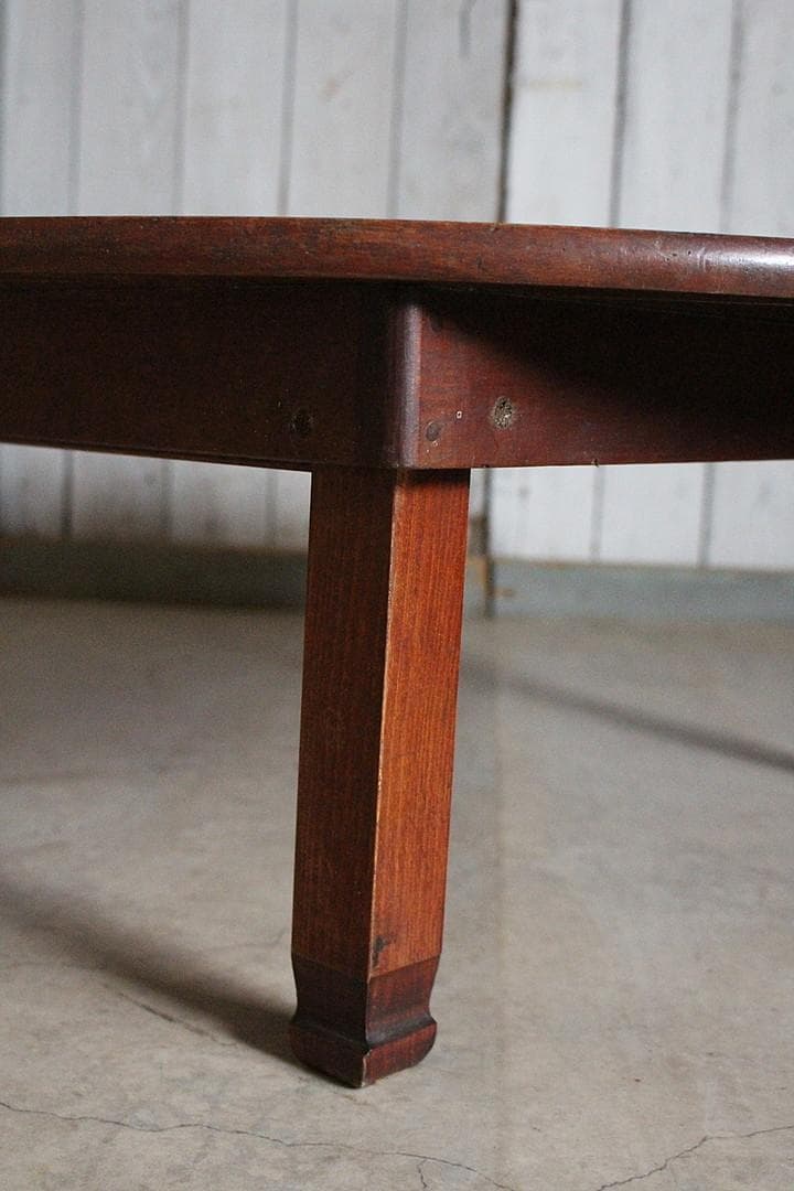 味のある古い木製丸テーブル　ちゃぶ台　天然木
