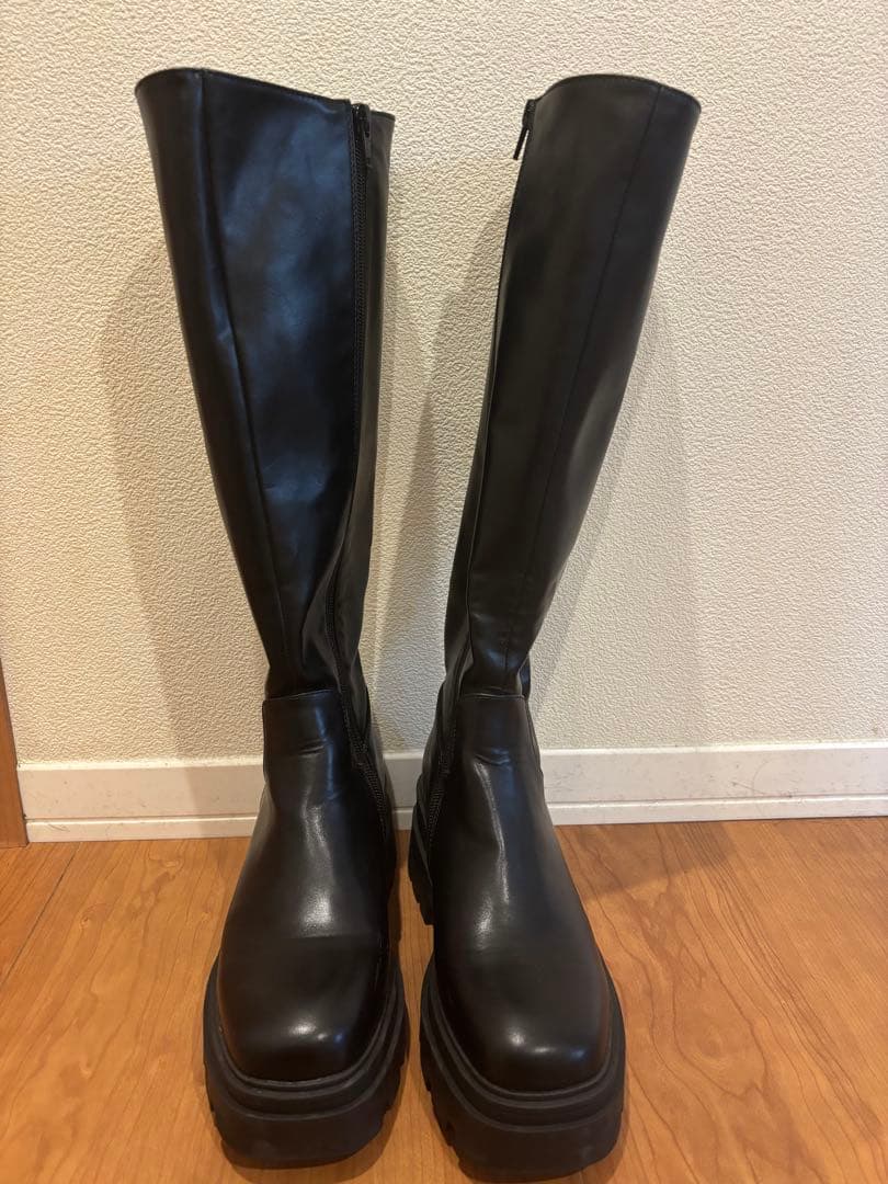R&E ブラック ロングブーツ Mサイズ