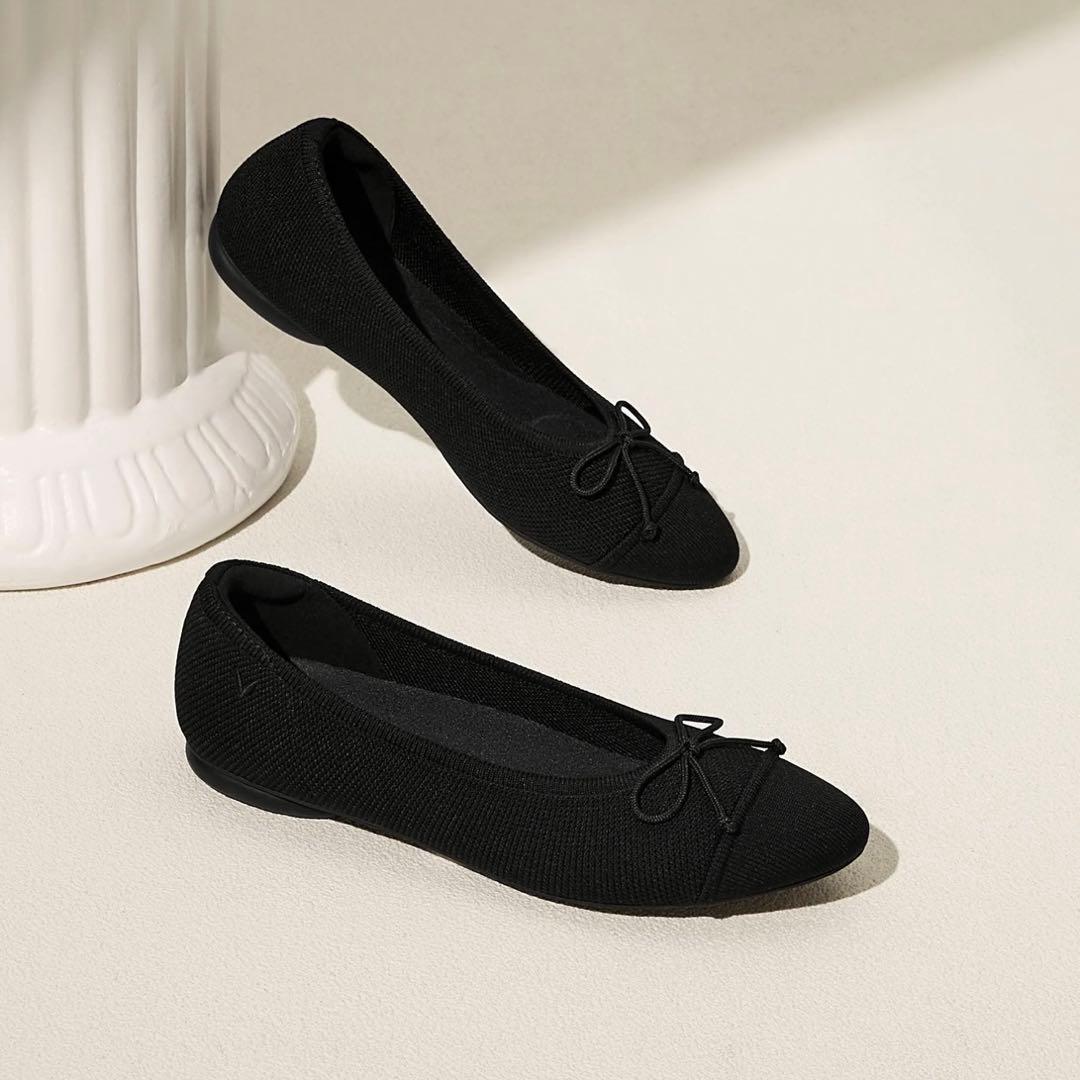 【美品】VIVAIA Tiana アーモンドトゥフラットシューズ ブラック38