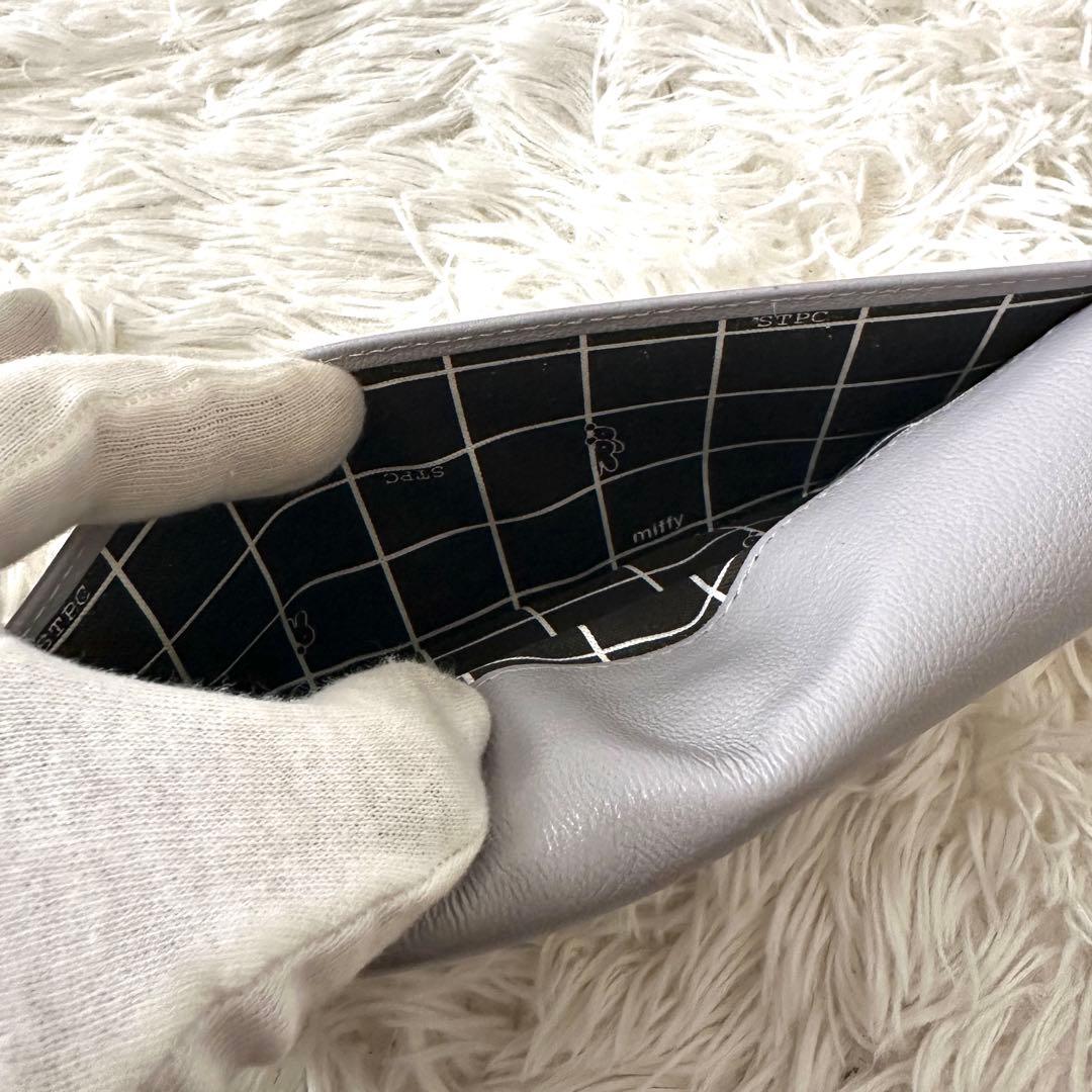 完売品✨サマンサタバサ ミッフィーコラボ 二つ折り長財布 レザー グレー