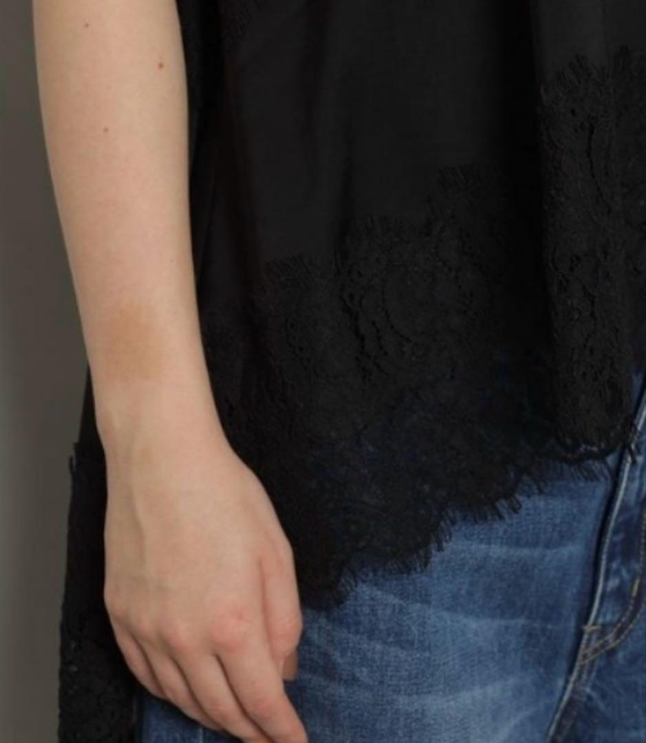 CADUNEカデュネ レースキャミブラウス　ブラック