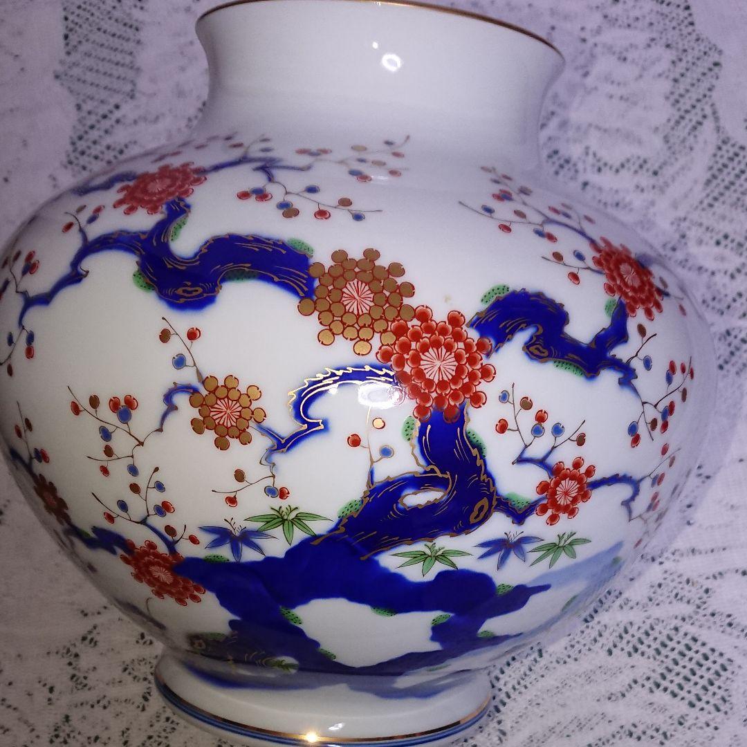 有田焼・深川製磁・花瓶・(絵柄)・岩梅・未使用品☆価格交渉ＯＫ☆