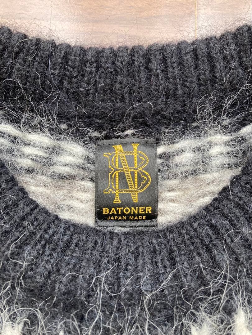 BATONER バトナー ノルディック ニット セーター モヘア ブラック