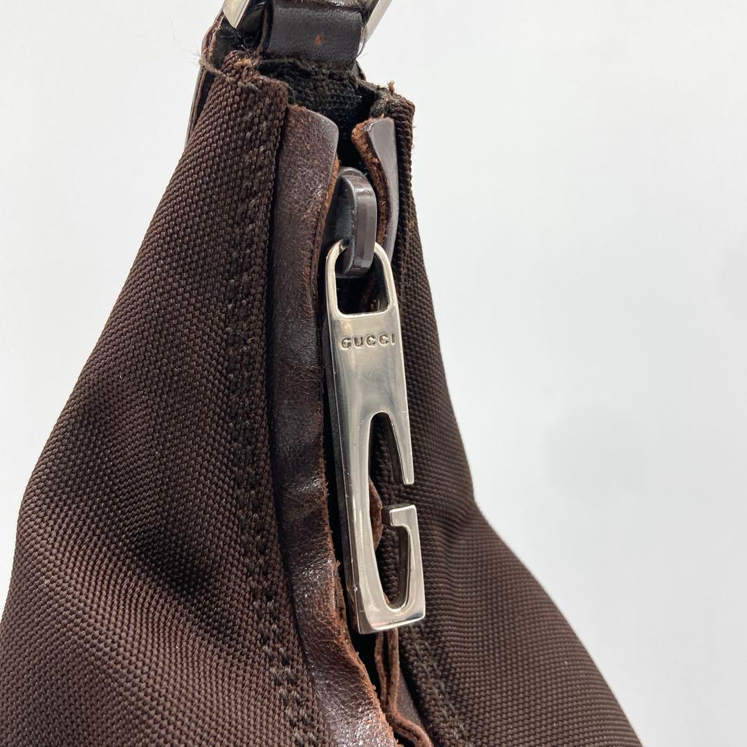 GUCCI グッチ ショルダーバッグ ブラウン ナイロン イタリア製