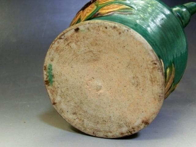 水差し■緑釉水注 水瓶 花唐草 中国 お茶道具 古玩 唐物 時代物 骨董品■