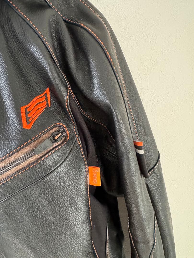 HYOD フード付きブラック本革ジャケット M D3Oプロテクター