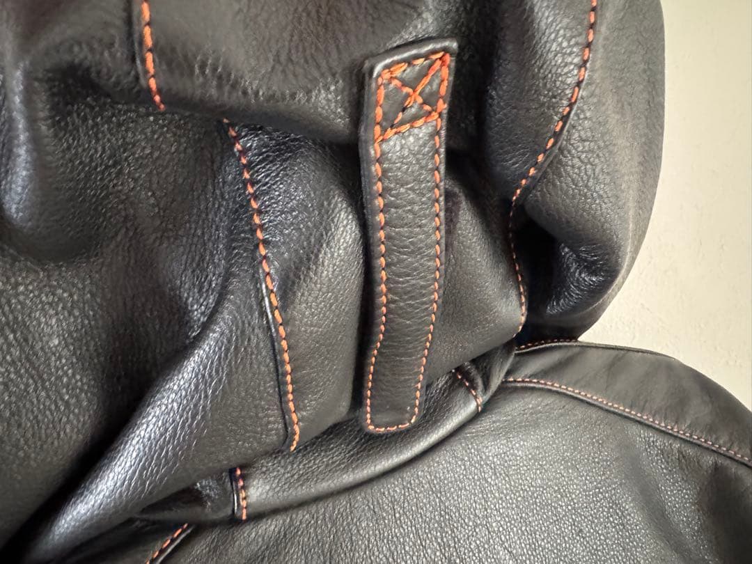 HYOD フード付きブラック本革ジャケット M D3Oプロテクター