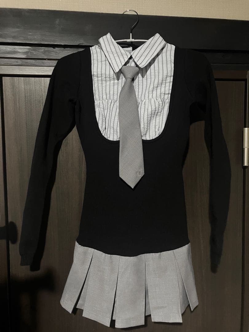 darich シャツドッキングニットミニワンピース ブラック ダーリッチ フリー