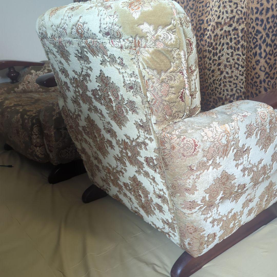 【☆美品☆】【高級シングルソファー】金華山織【※２脚ある内の１脚】①番