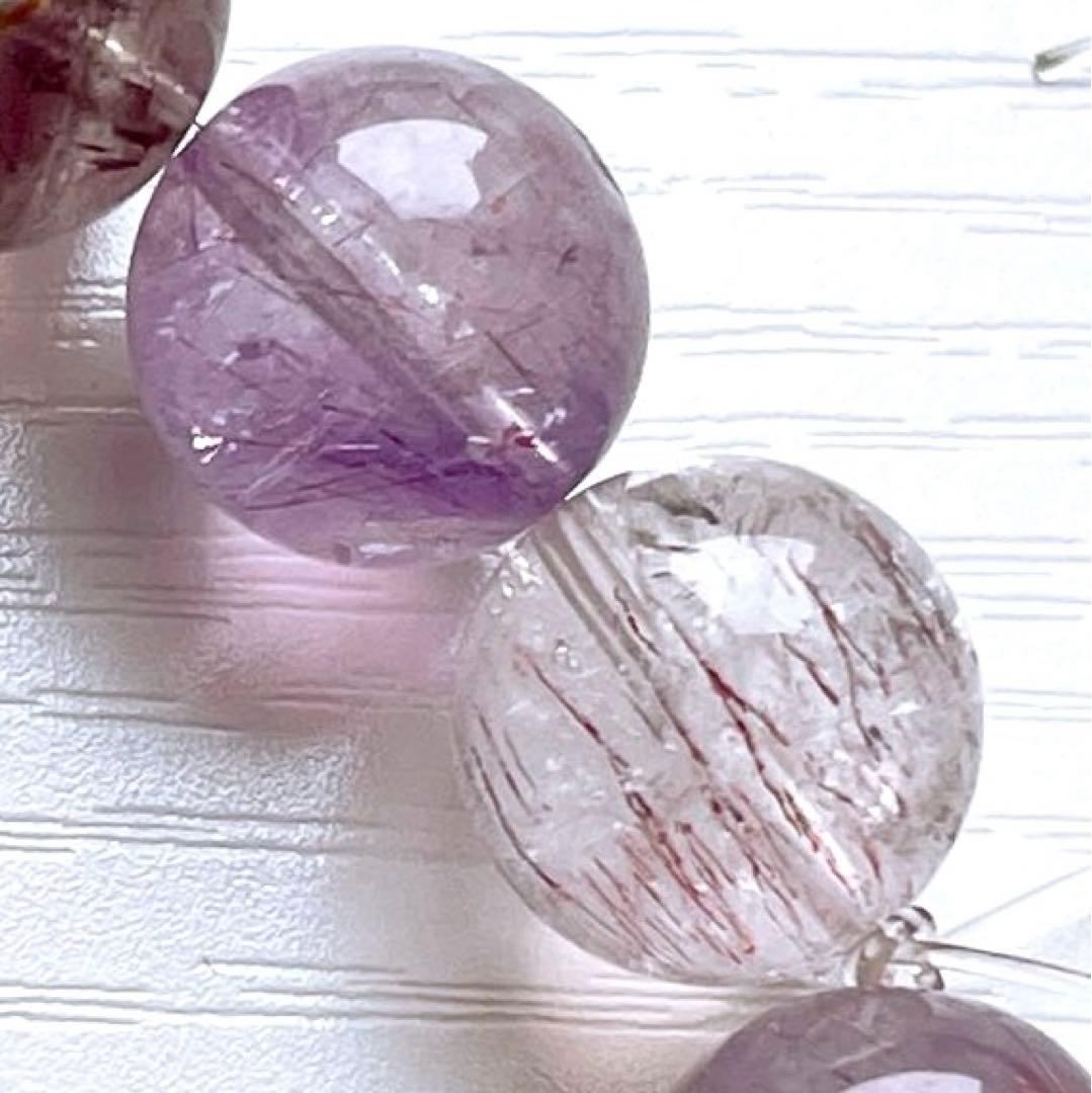 Berry様♥️スーパーセブン大玉12mm＆水晶くまちゃん天然石ブレスレット