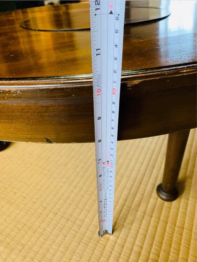 木製円形座卓 中央囲炉裏付き　ちゃぶ台