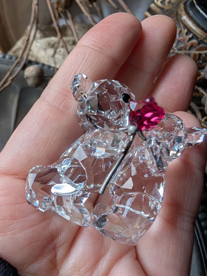 ✦スワロフスキー✦Swarovski クリスベア バラをあなたに ローズ