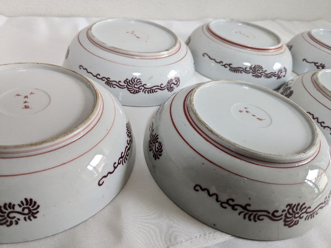 【希少】 九谷焼 井出製 金彩 花鳥風月 古食器 お皿 6枚