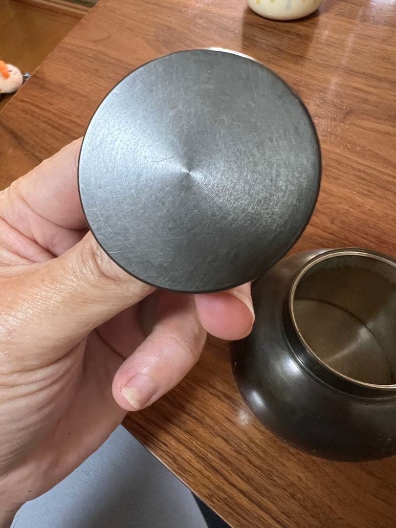 中国茶入り 古錫　茶道具