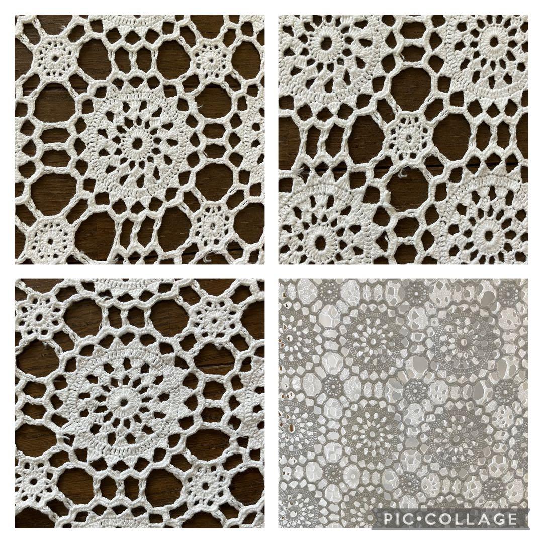 アンティークレース　テーブルクロス　ヴィンテージ　約120㎝×180㎝　大判