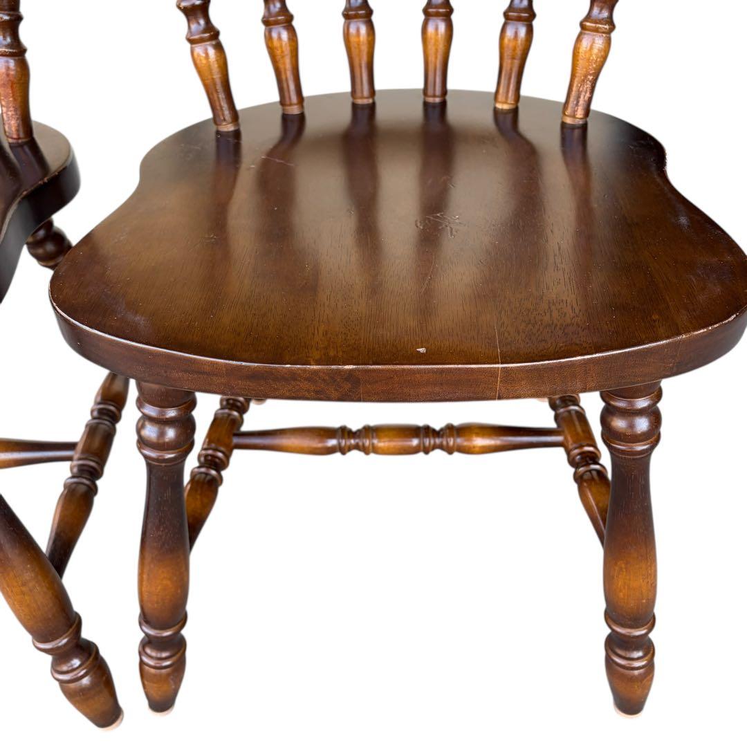 飛騨産業　ダイニングチェア ダークブラウン　アンティーク 2脚セット②